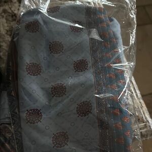 Blue and Brown Patterned Fabric